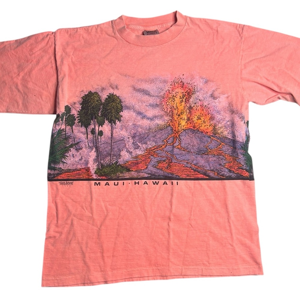 Vintage 1989 Maui Hawaii Volcano T-Shirt‎ XL Single Stitch USA Made Onieta